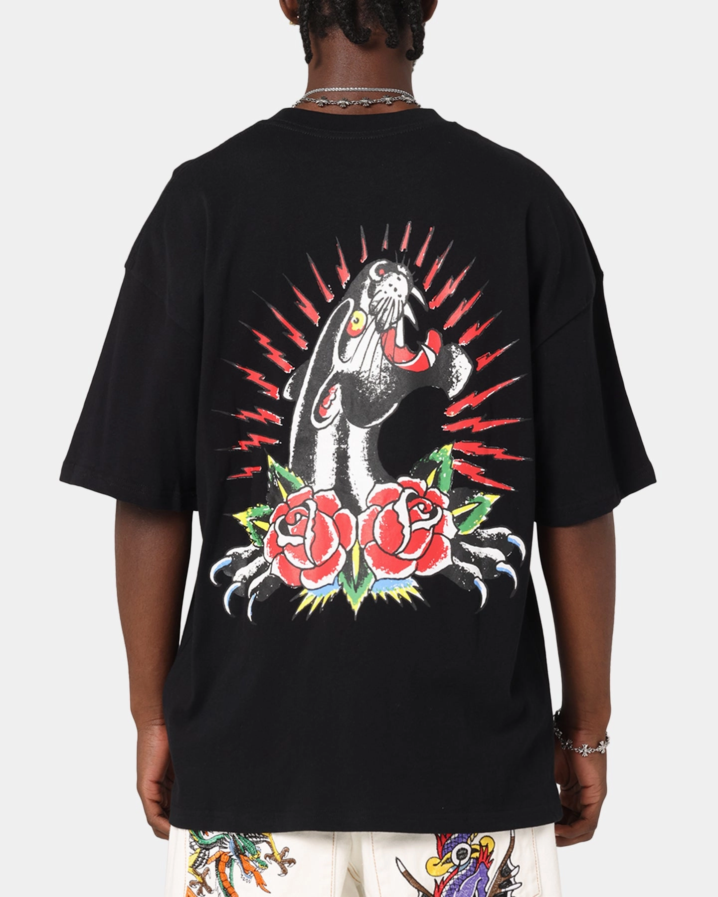 Ed Hardy Panther Ray T-Shirt Black Casual Vibe Wear