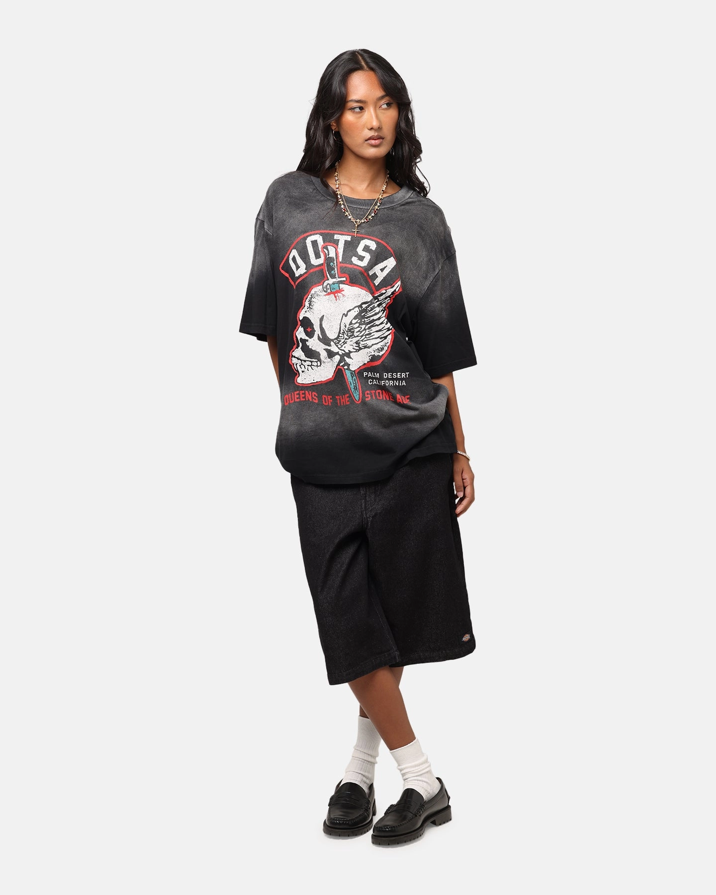 Queens Of The Stone Age Stone Age Vintage T-Shirt Washed Black Cozy and Fashionable Smooth Look