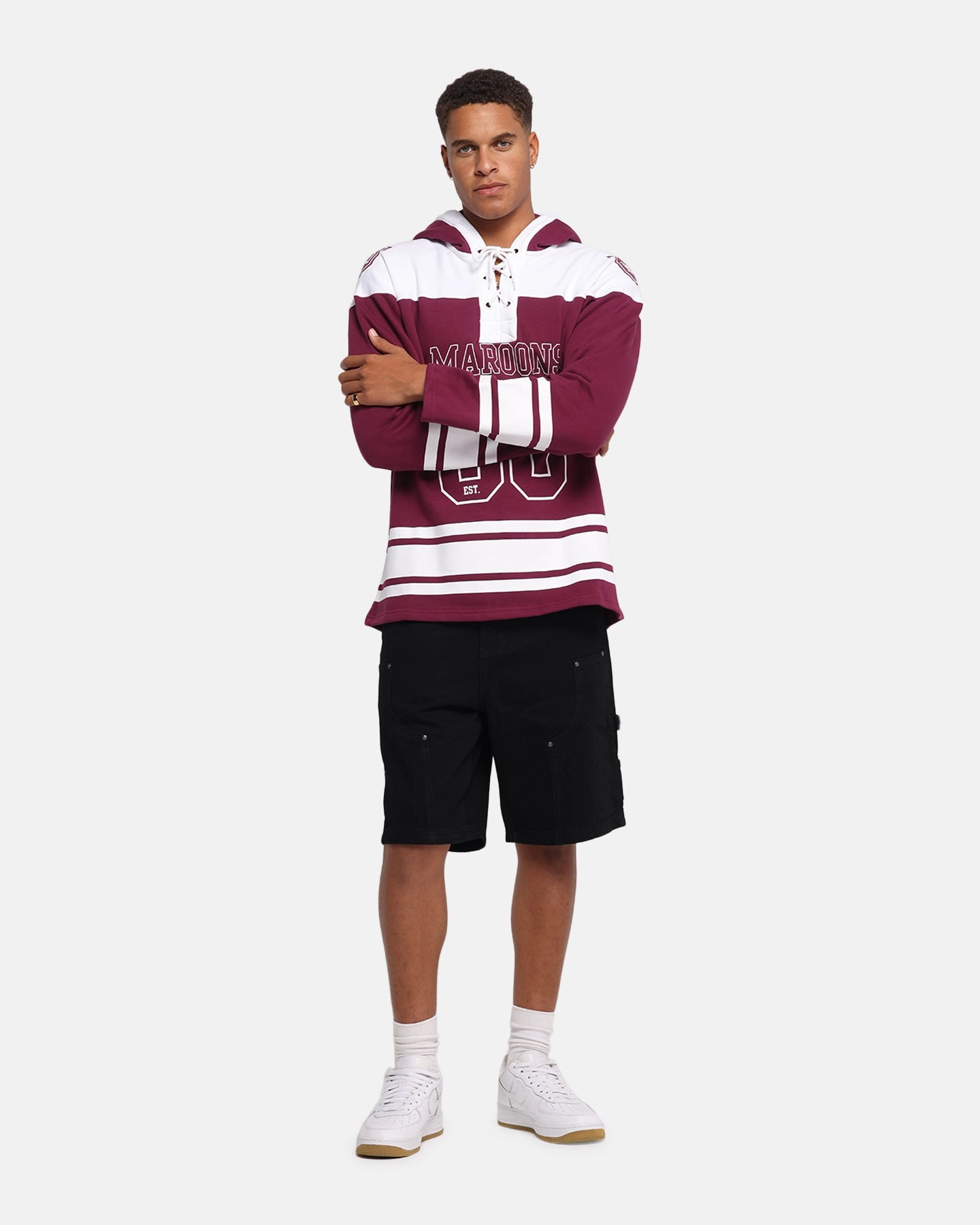 Queensland Rugby League Queensland Maroons Panel Hoodie Maroon Non Chafing Seams