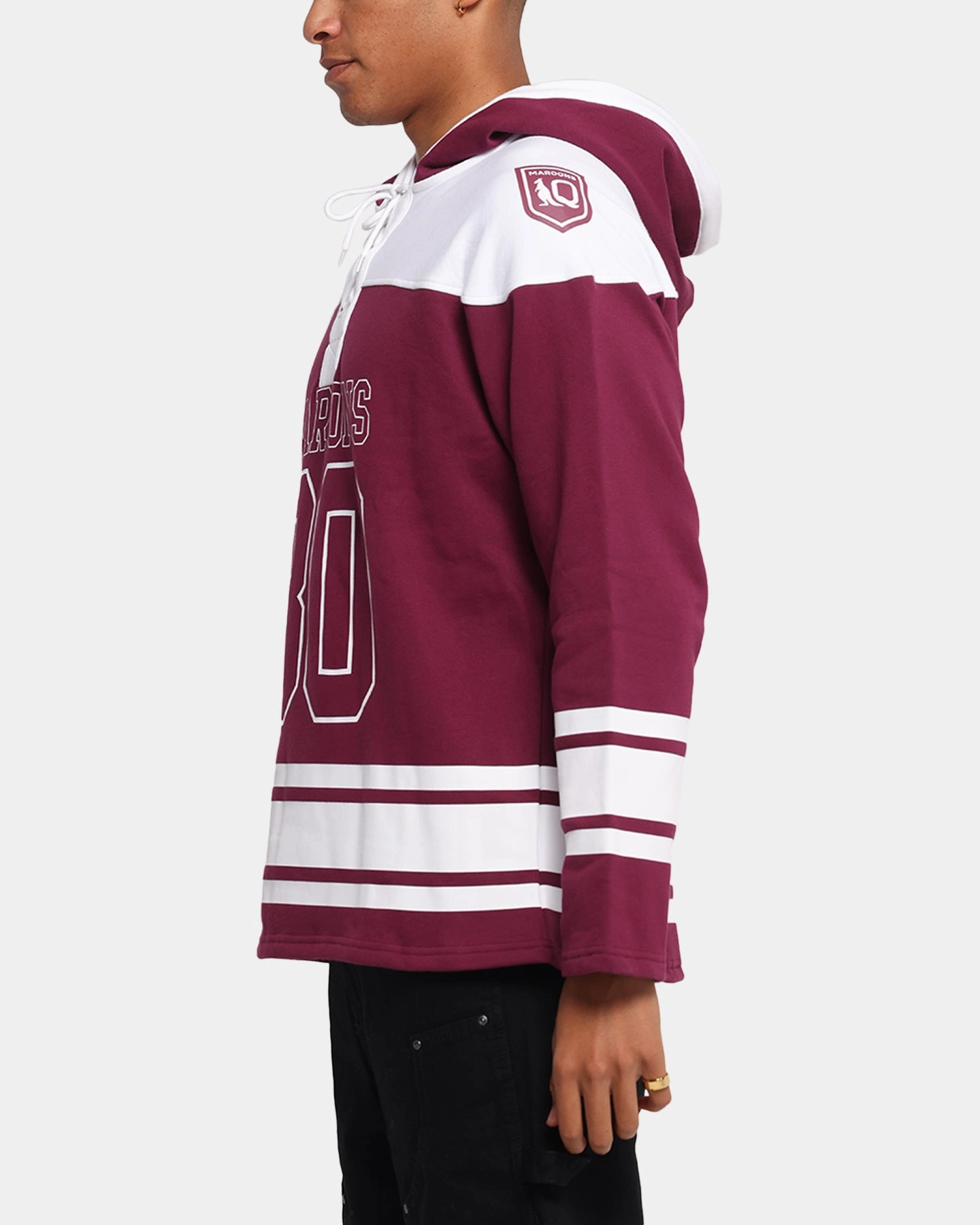 pollution - prevention function Quick Dry Fabric Queensland Rugby League Queensland Maroons Panel Hoodie Maroon