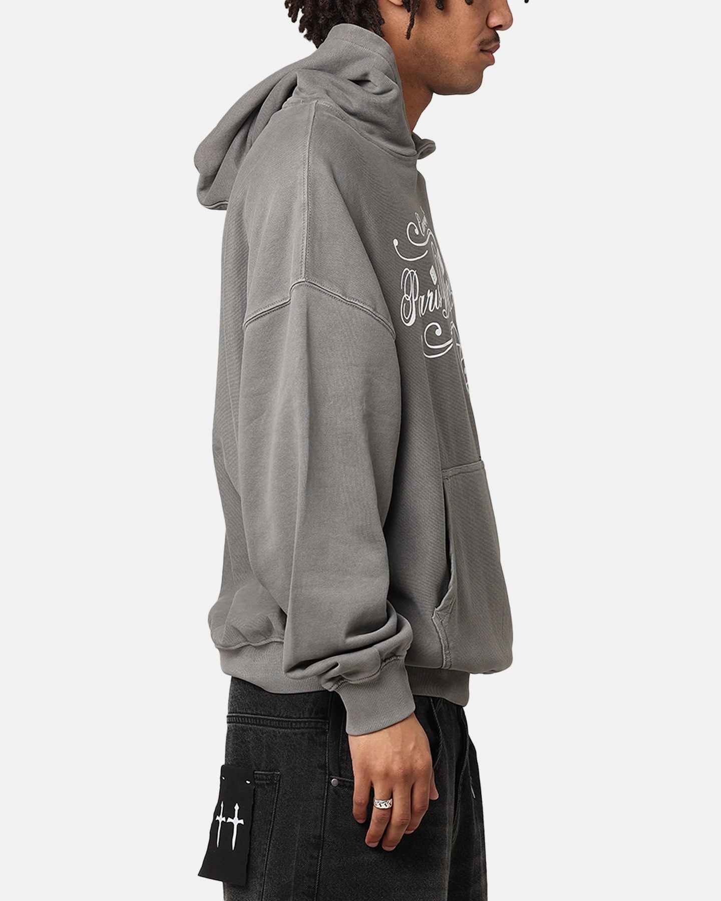 Carre Shootout Hoodie Washed Charcoal Zippered Closure