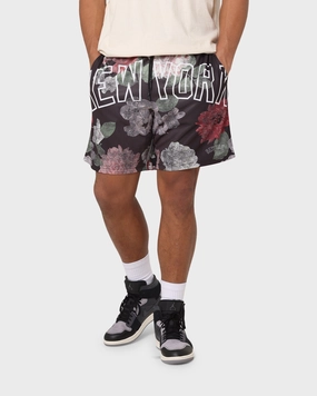 Majestic Athletic New York Yankees Digi Floral Camo Shorts Faded Black Wear Resistant Fabric Flexible Pocket Placement