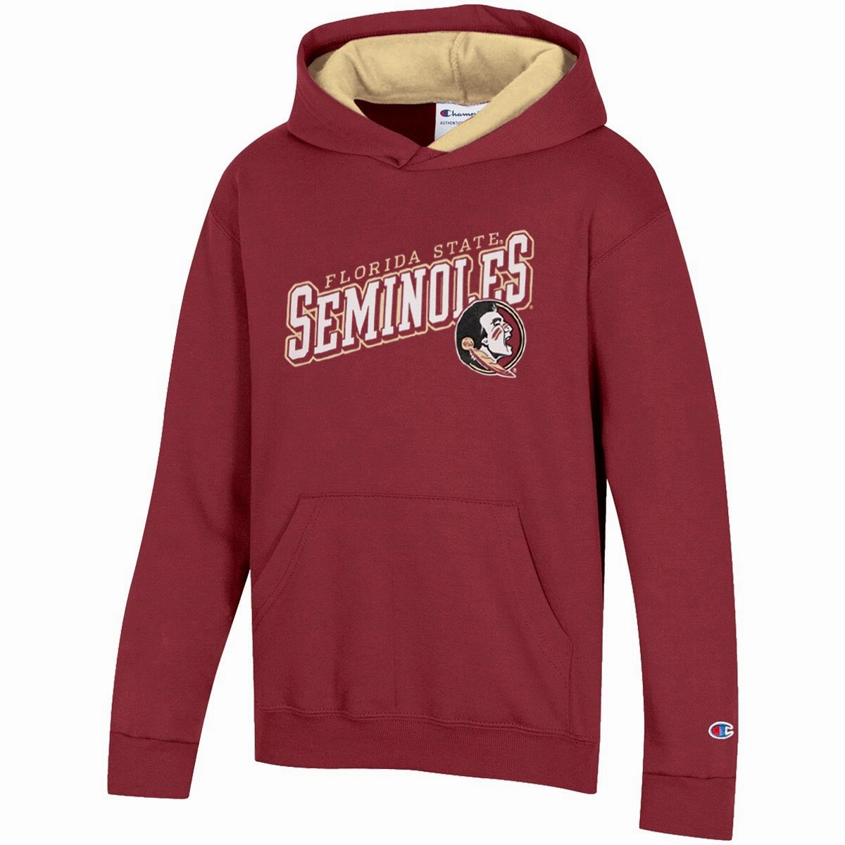 Champion Youth Florida State Seminoles/Seminole Logo Contrast Hood - Garnet Stripe Look