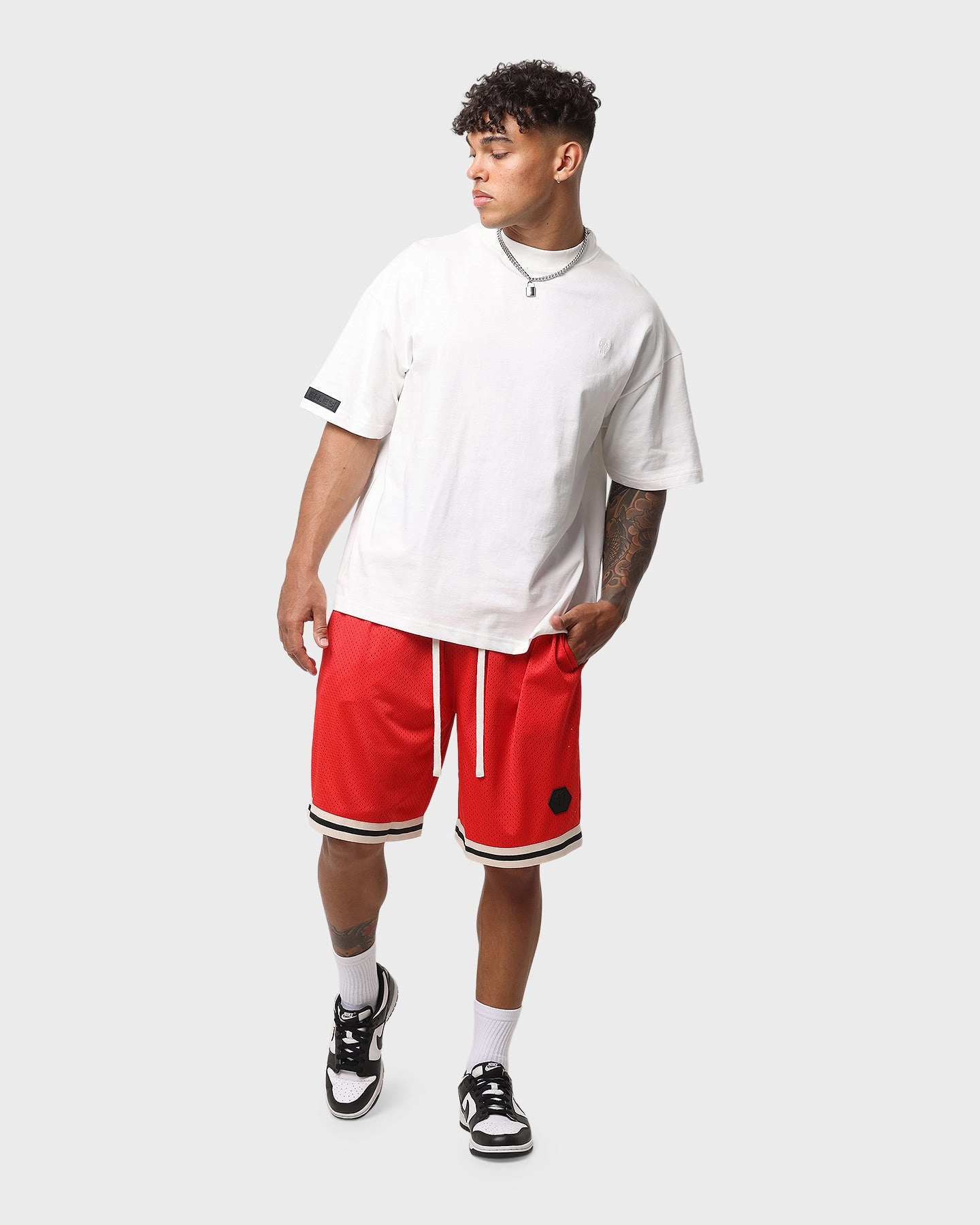 Bright Hues Unisex style EN ES Team Basketball Shorts Red