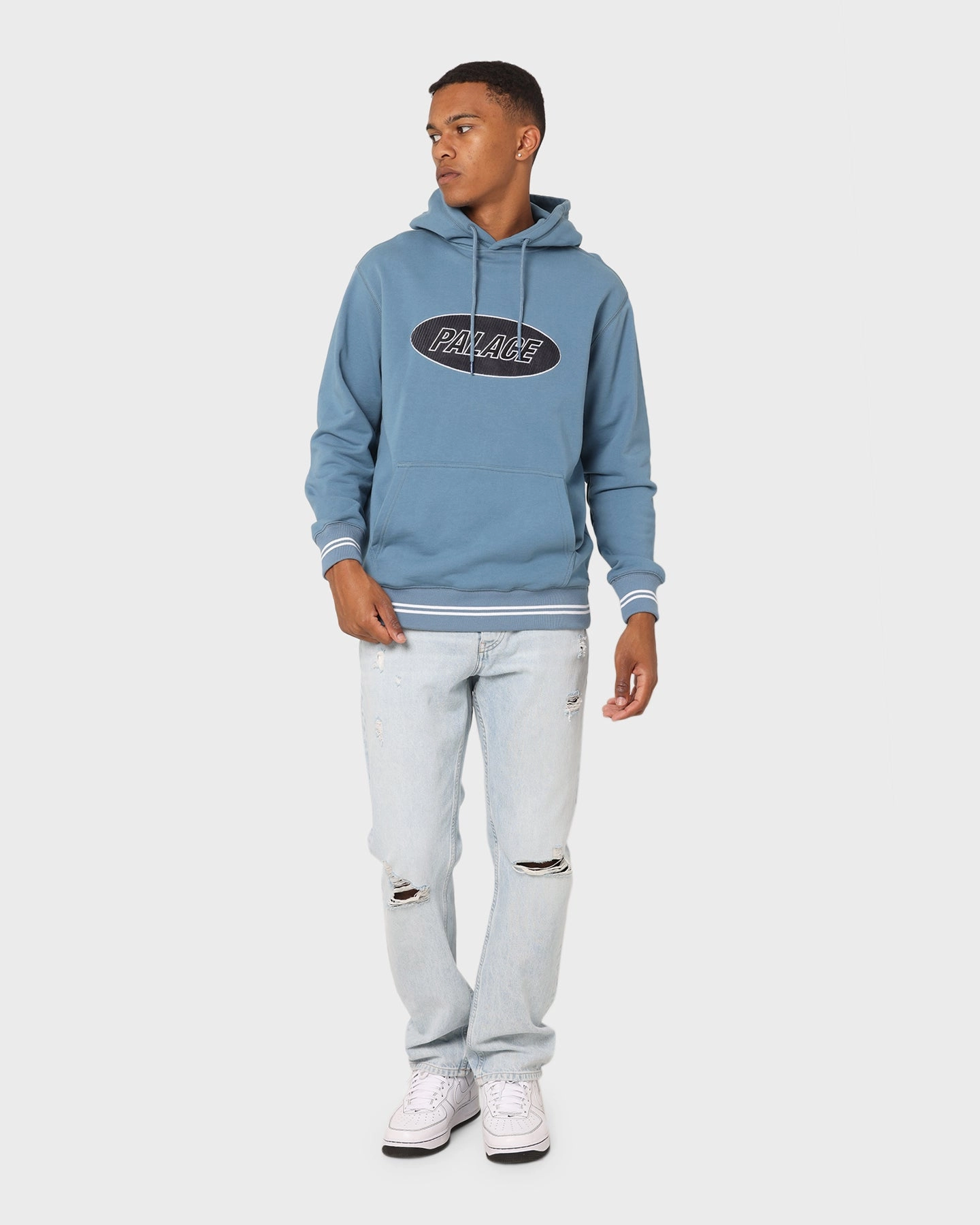 Palace Oval Hoodie Airforce Blue Ideal Wilderness