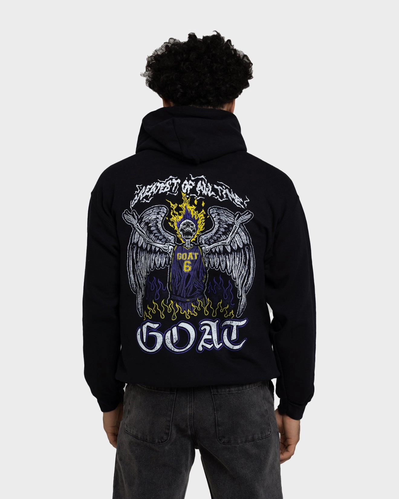 ThermalRetention Goat Crew King Skeleton Hoodie Black