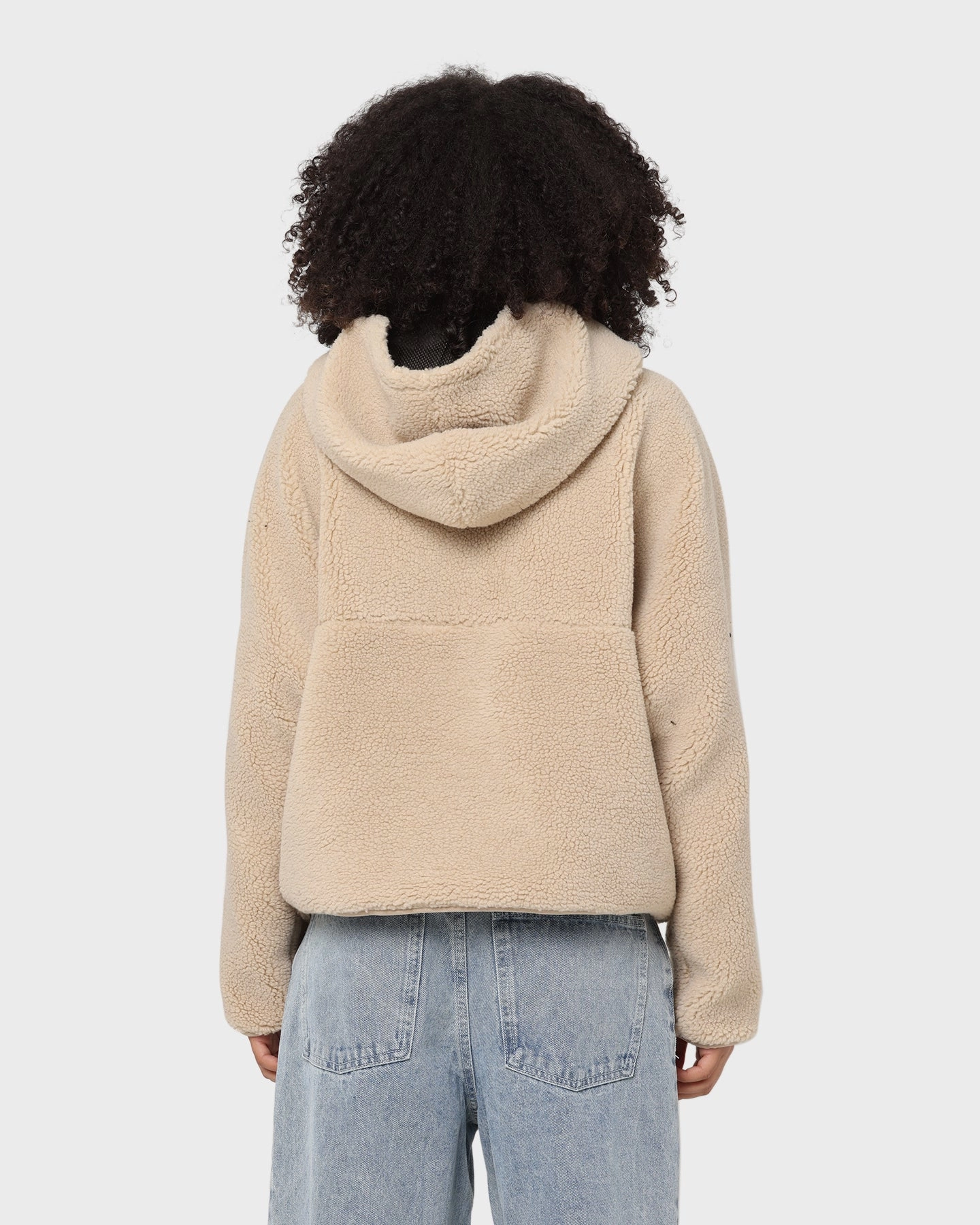 Stussy Women's Jensen Quarter Zip Sherpa Hoodie Off White hunters