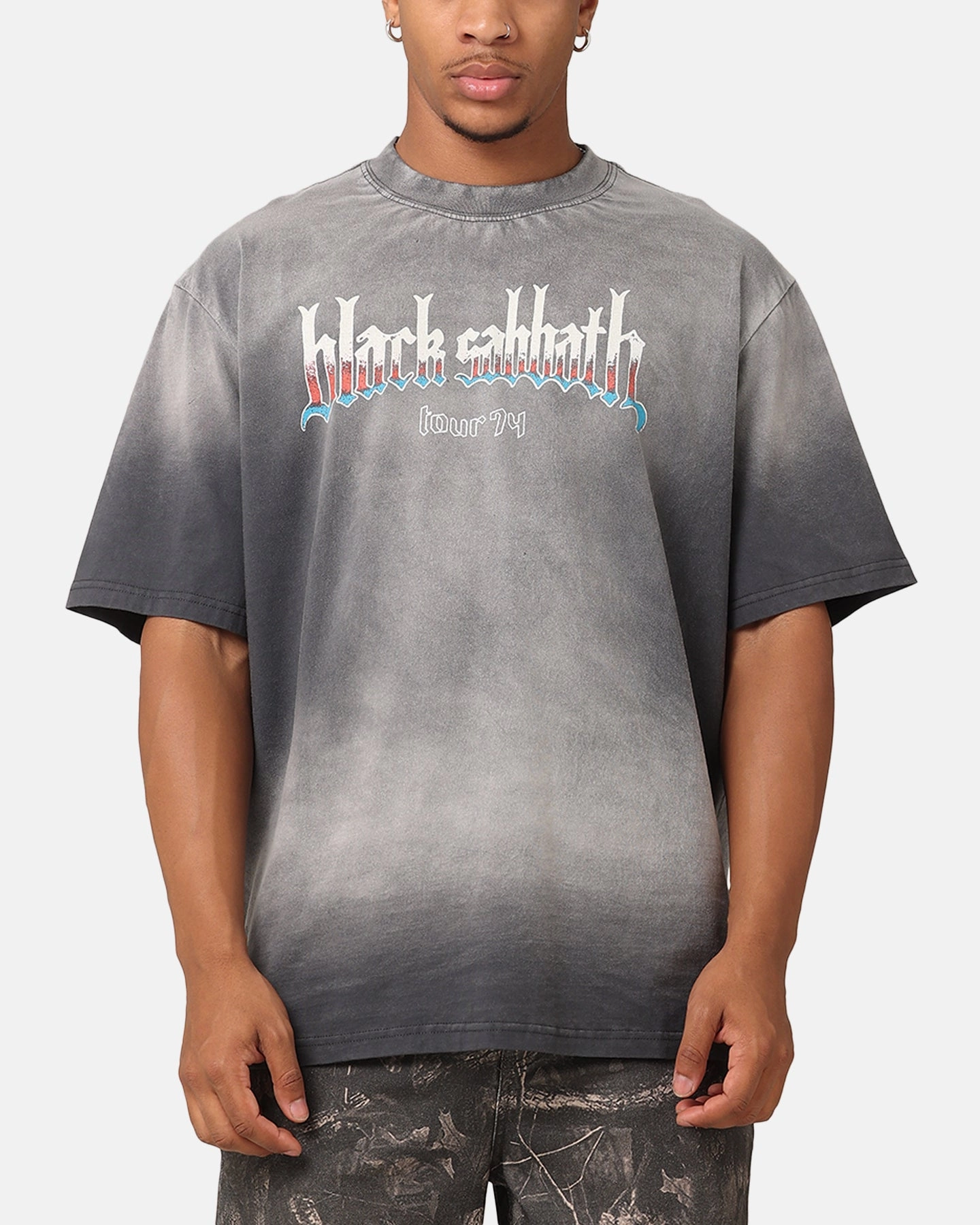 Water Based Ink Quick-Dry Fabric Black Sabbath Tour '74 Sunfade T-Shirt Black Wash