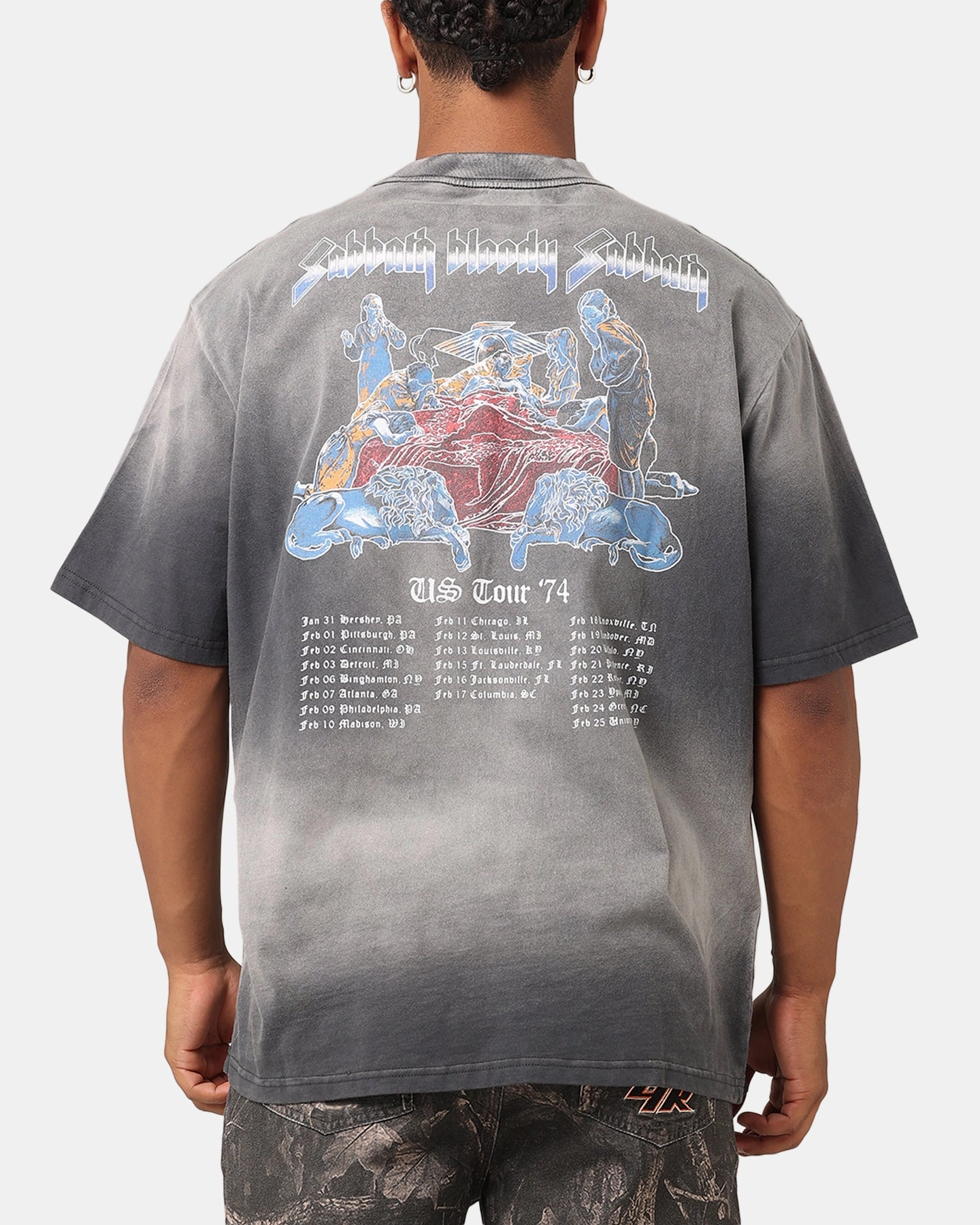 Quick Fit Weekend Ready Black Sabbath Tour '74 Sunfade T-Shirt Black Wash