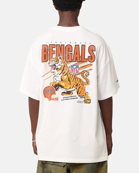 Mitchell & Ness Cincinnati Bengals 'Alter Ego' Flames T-Shirt Vintage White Smooth Neckline DoubleStitchedHem