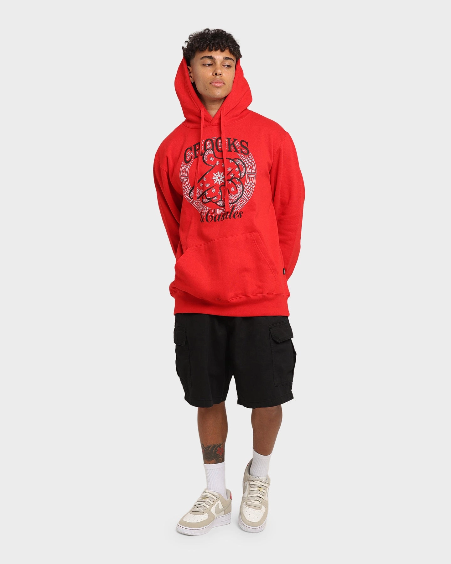 Taped Zipper Closures suitable for anniversaries Crooks & Castles Gundana Hoodie Red