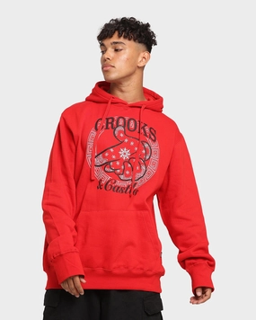 Crooks & Castles Gundana Hoodie Red Comfortable-fit Pendant