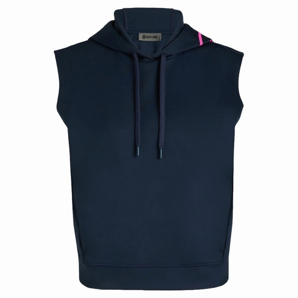 Light Reflective Gfore Pray For Birdies Double Knit Brushed Back Cropped Hoodie Golf Jacket Twilight - SP25 Women