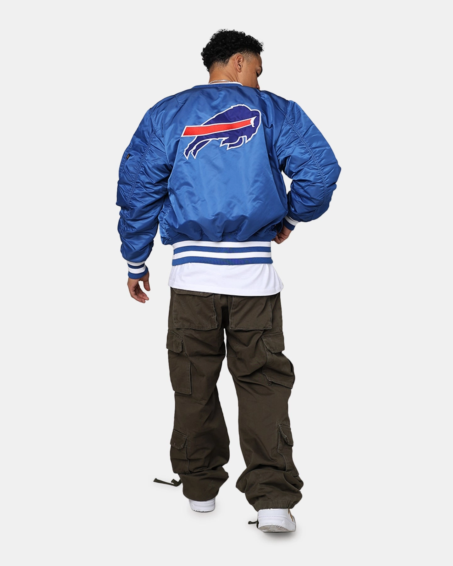 New Era X Alpha Series X NFL Buffalo Bills MA-1 Bomber Jacket Royal/Red Durable Construction