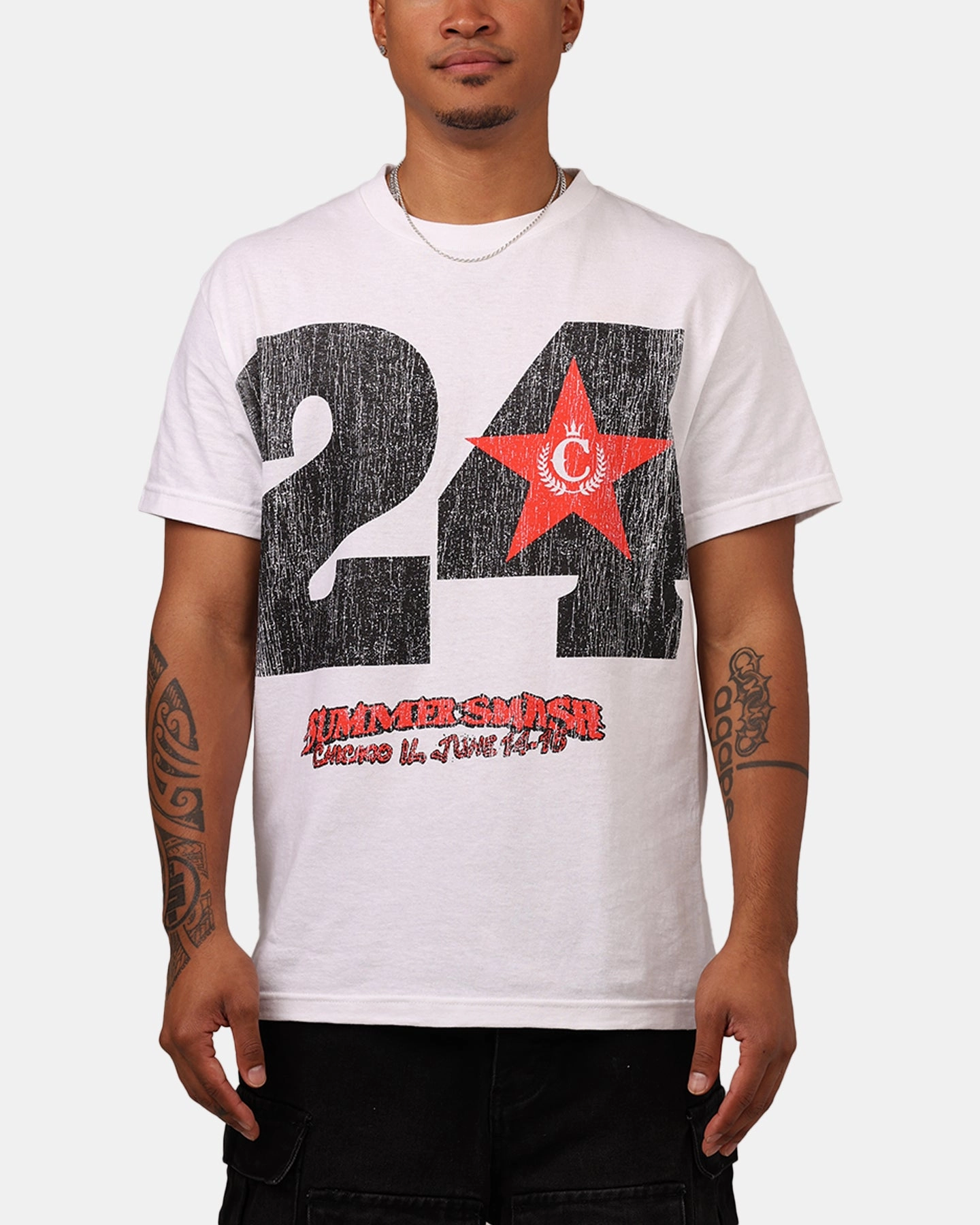 Summer Smash Line Up Vintage T-Shirt Off White Outdoor Trend Look Bright Color