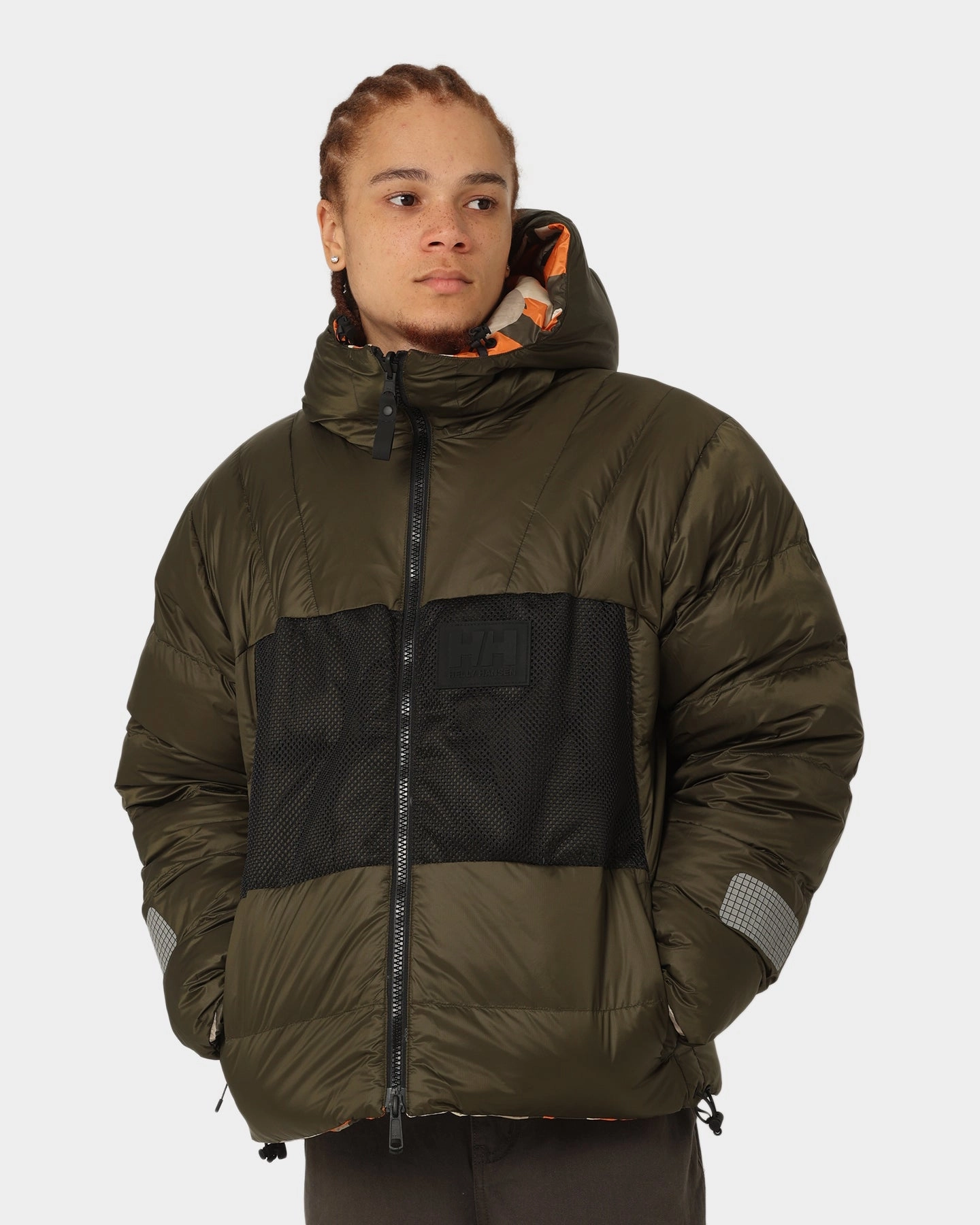 Helly Hansen HH Arc Reversible Jacket Burnt Orange Odor Resistant Fabric PaddedShoulders