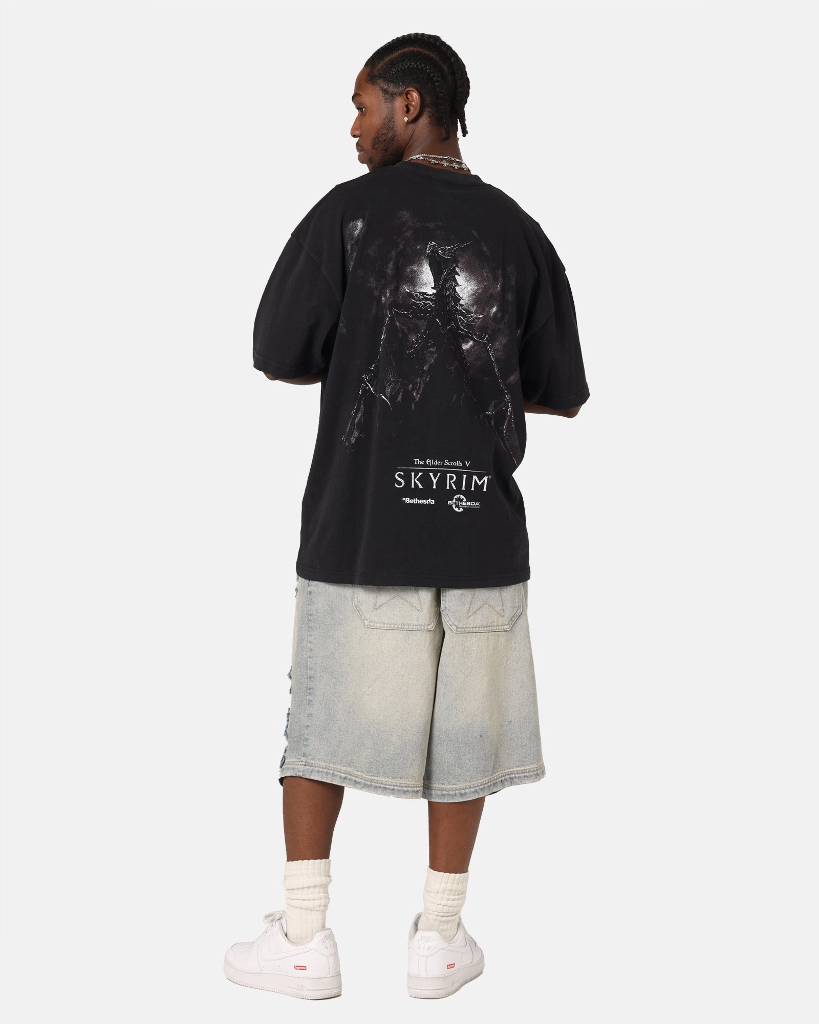 73 Studio X The Elder Scrolls V: Skyrim Aludin Vintage T-Shirt Black Acidwash Running Speed