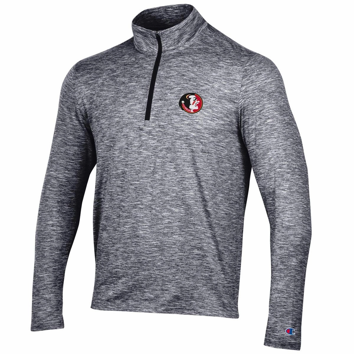 Collared Shirt Champion Men's Vault Seminole Logo Micro Mesh 1/4 Zip Pullover - Black