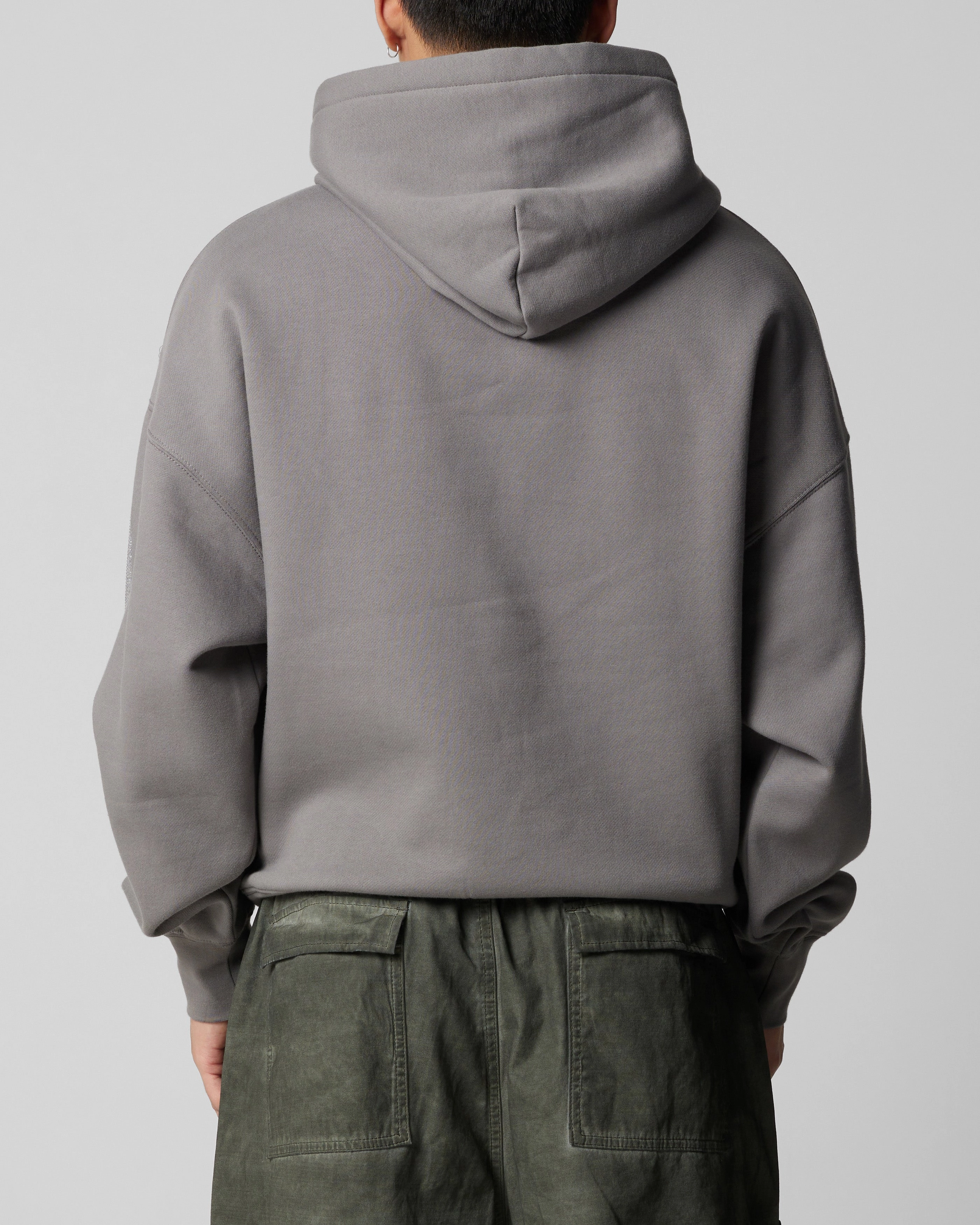 Rough Surface combat operation Loiter Atlantic Rhinestone Hoodie Charcoal