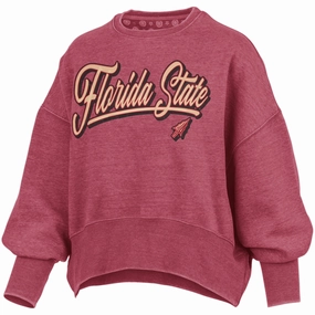 Pressbox Women's Florida State Arrowhead Design Dolman Sleeve Crew Fleece - Garnet Innovation - driven low load - bearing capacity
