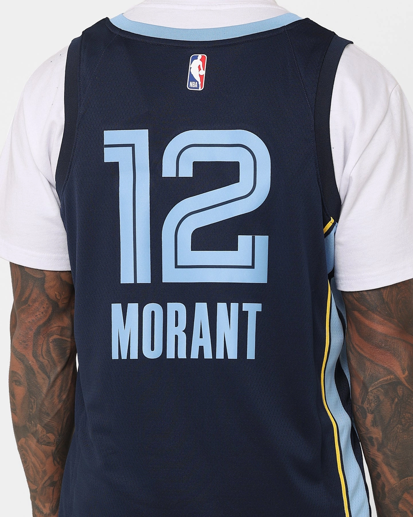 Nike Ja Morant Memphis Grizzlies '22 Icon Edition Dri-FIT NBA Swingman Jersey College Navy Double Layered Edge Reinforcement