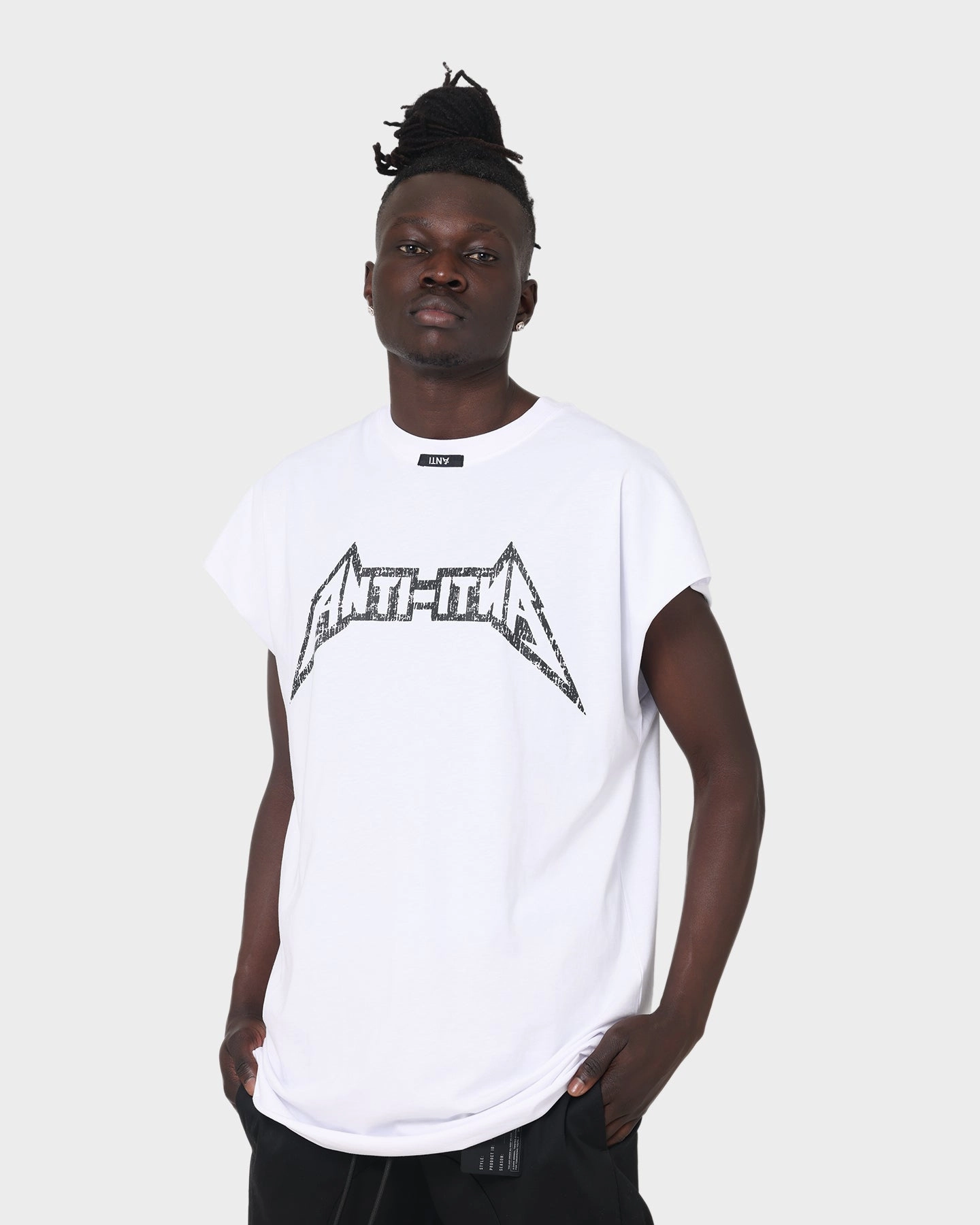 The Anti Order Heavy Metal Bat T-Shirt White/Black Easy Care