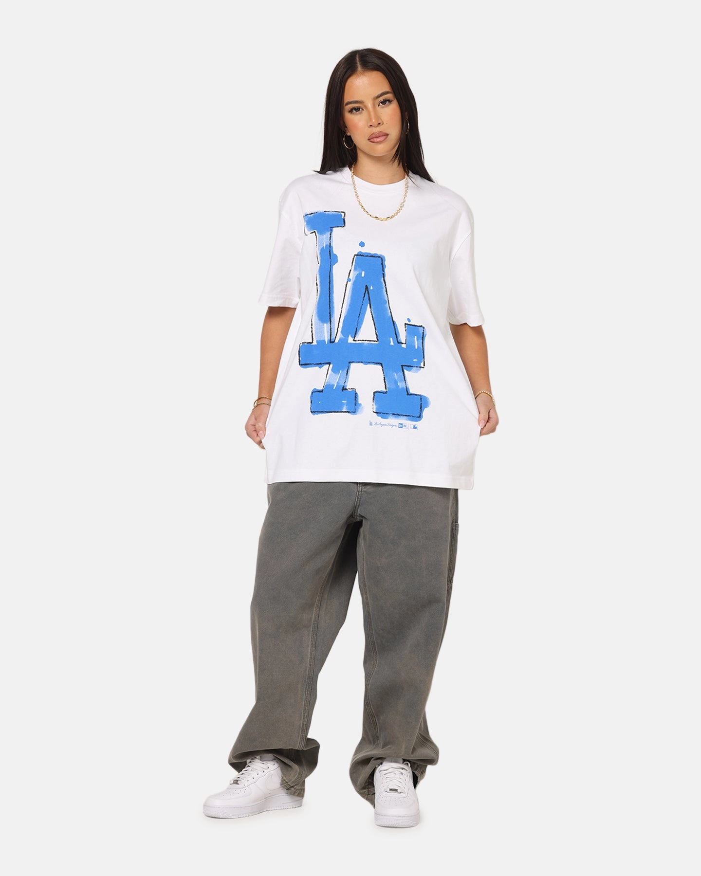 New Era Los Angeles Dodgers Oversized Paint T-Shirt White Modern Casual Stylish Fit