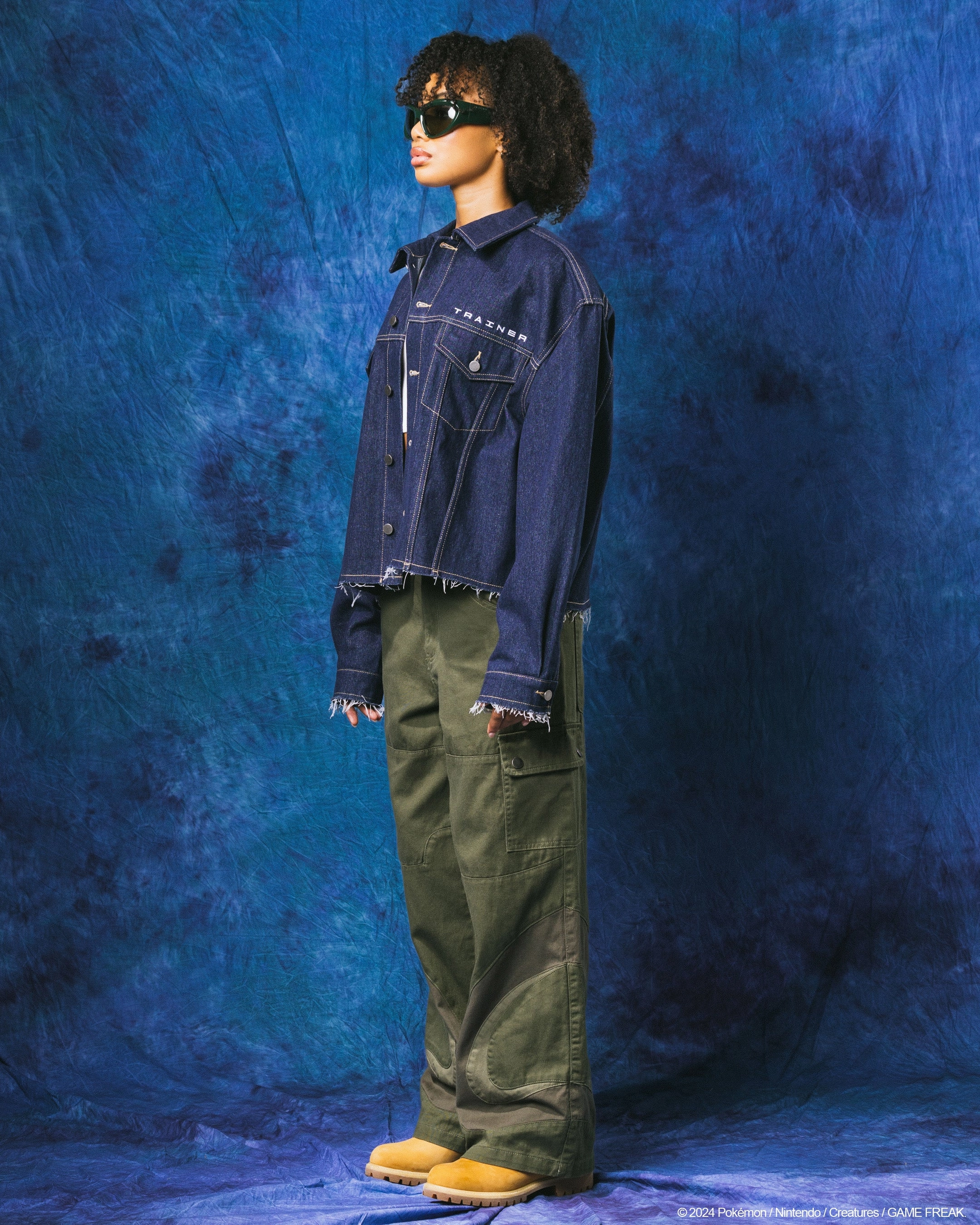 Pok??mon By Loiter Pikachu Denim Jacket Indigo suitable for school uniforms Record
