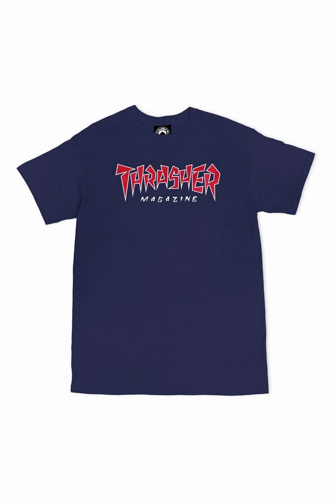 Non Toxic Printing Circular Knit Design Thrasher Jagged Logo SS Tee
