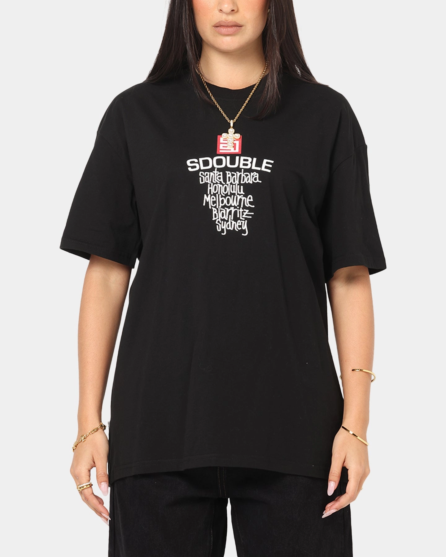 S Double Cities T-Shirt Black Ergonomic Cut Low carbon footprint