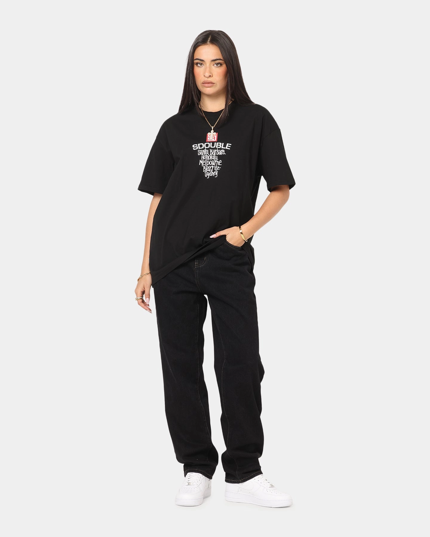 S Double Cities T-Shirt Black Breathable Style