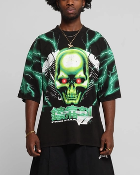 EcoConscious Processing Loiter Greaser Vintage T-Shirt Black/Green