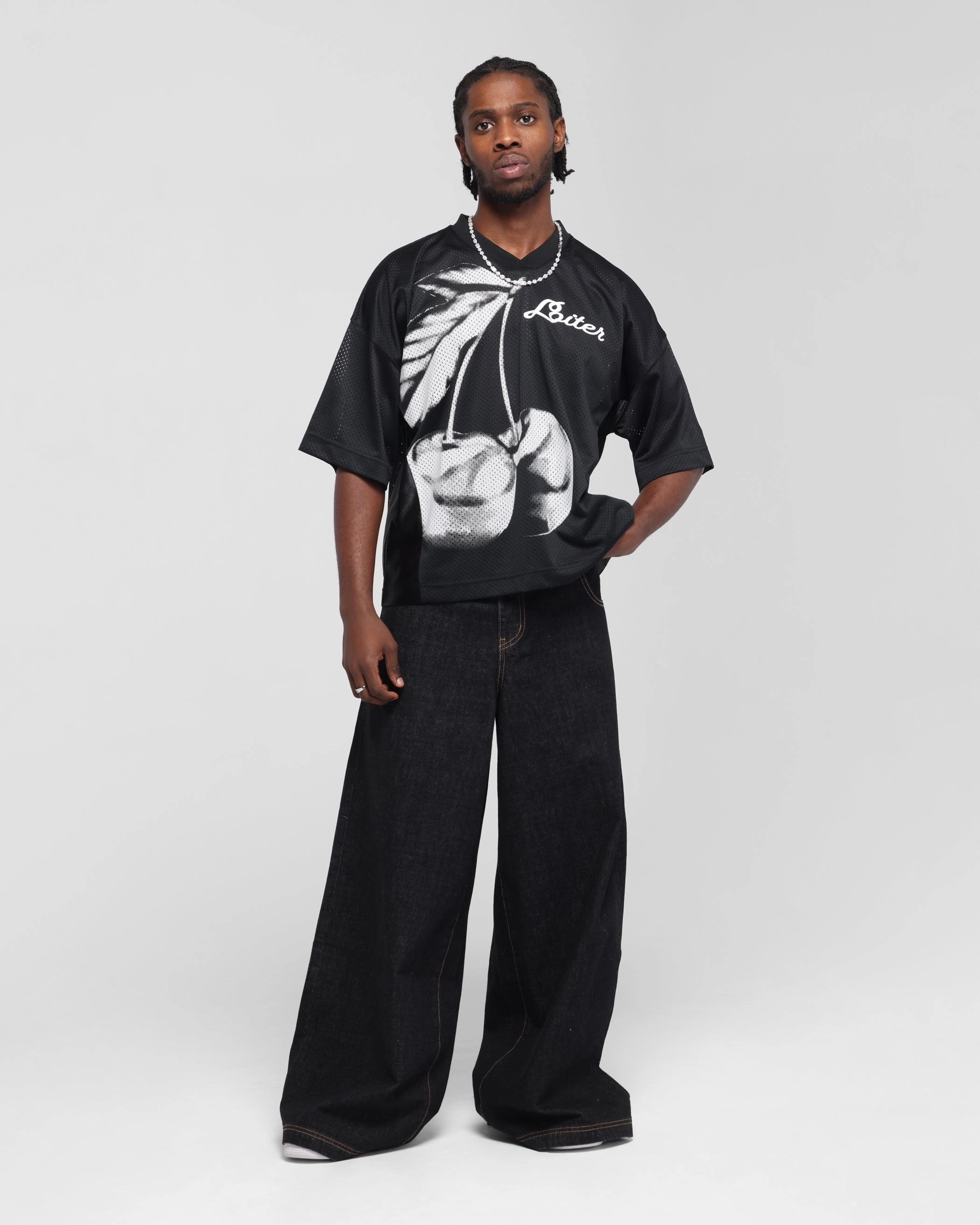 Loiter Cherry Jersey Black Reinforced Stress Point Stitching