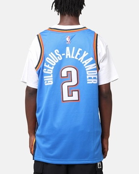 Nike Shai Gilgeous-Alexander Oklahoma City Thunder #2 Icon Edition 2022/23 Nike Dri-Fit NBA Swingman Jersey Signal Blue Outdoor Activewear Breathable mesh