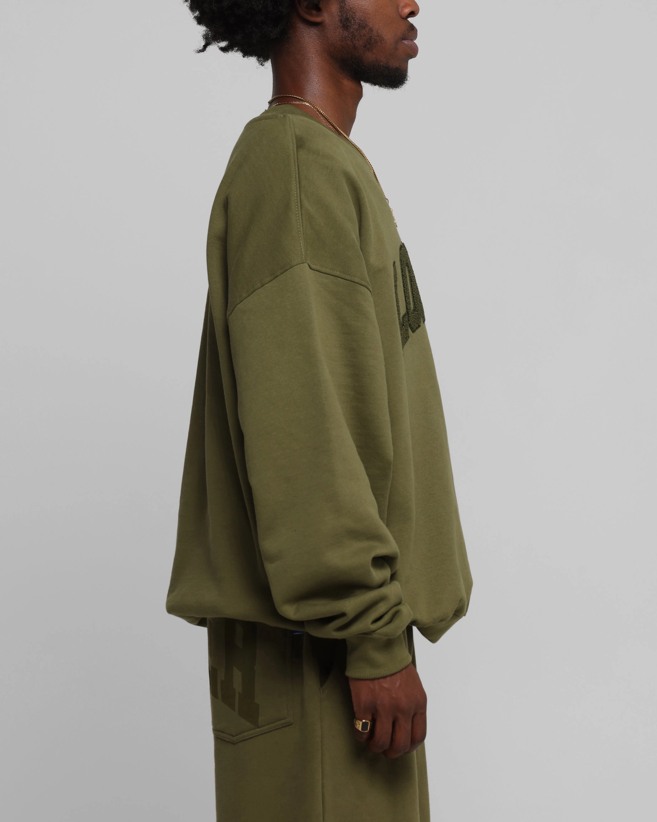 Loiter Arch Premium Crewneck Khaki Hypoallergenic Interior Layer