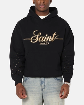Saint Morta Rodeo Drive Boxy Hoodie Black single purpose