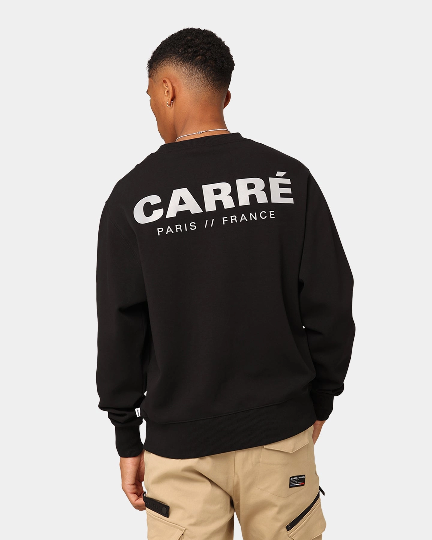 Noise Reduced Fasteners High Performance Blend Carre Premium Motion Crewneck Black