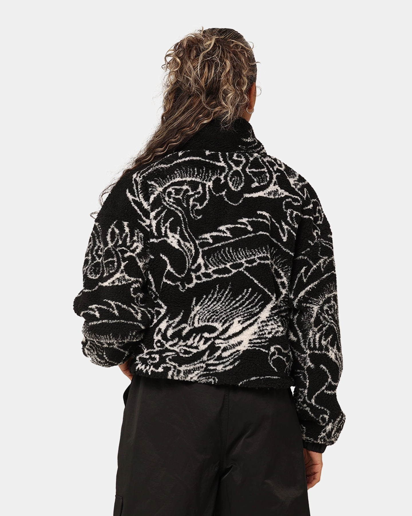 suitable for cosplay Stussy Women's Dragon Reversible Work Jacket Black