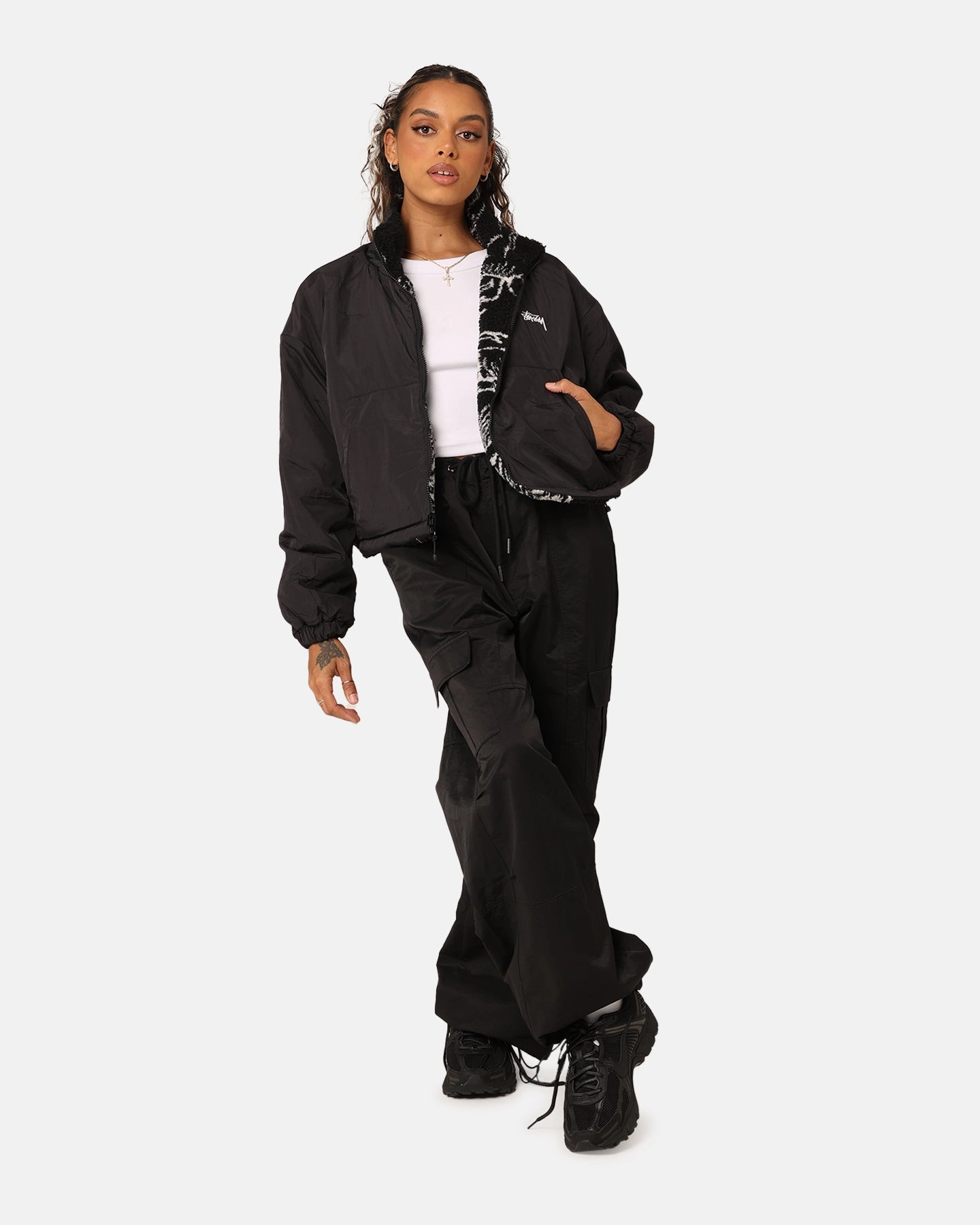 Pocket-square UV-protection Stussy Women's Dragon Reversible Work Jacket Black