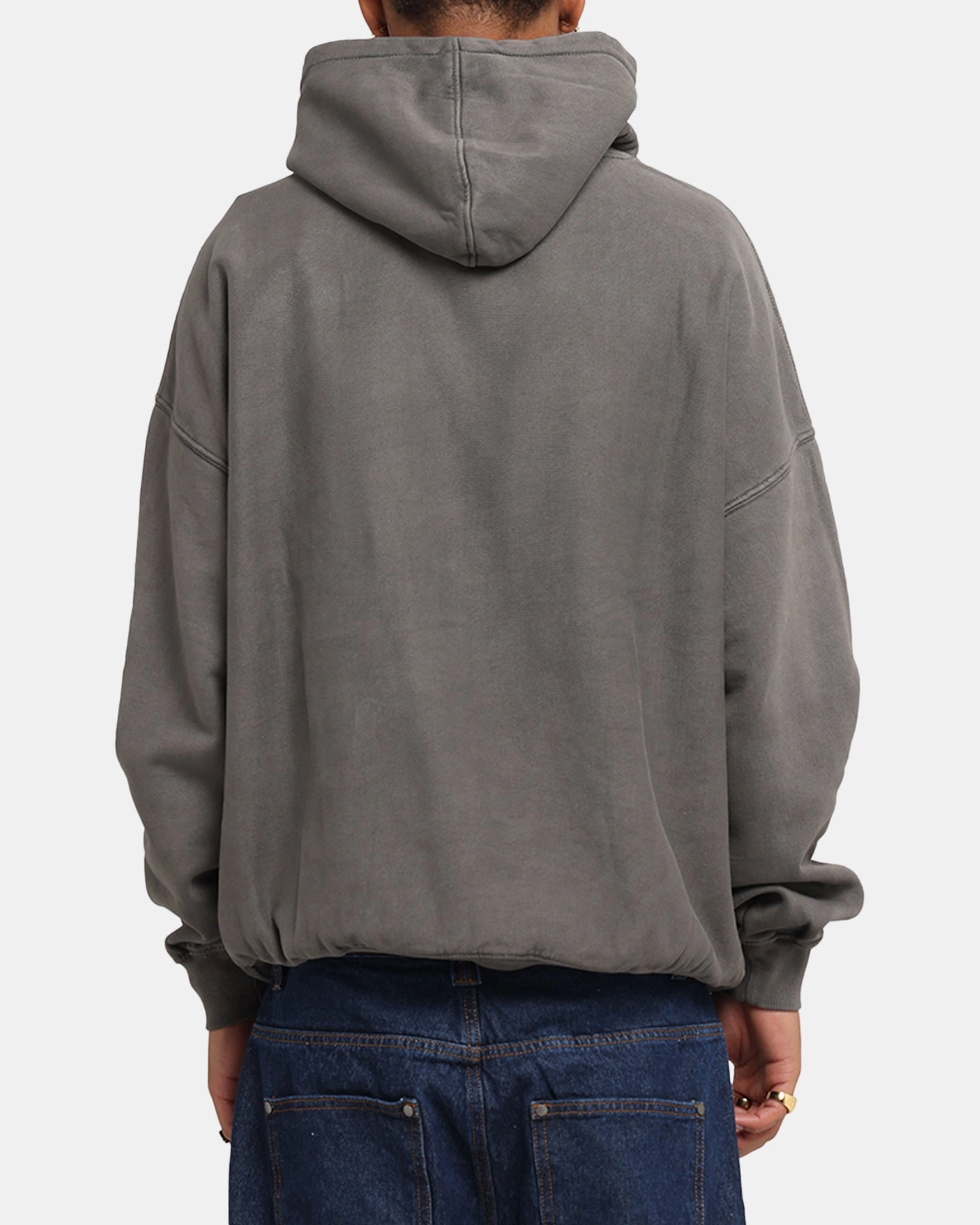 Lightweight Carre Sacred Letter Hoodie Washed Charcoal