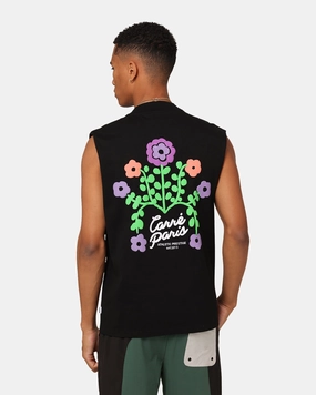 Carre Floraux Muscle T-Shirt Black simple design