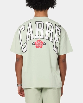 Sustainable Production Process Classic Design Carre Rose Oversized T-Shirt Sage