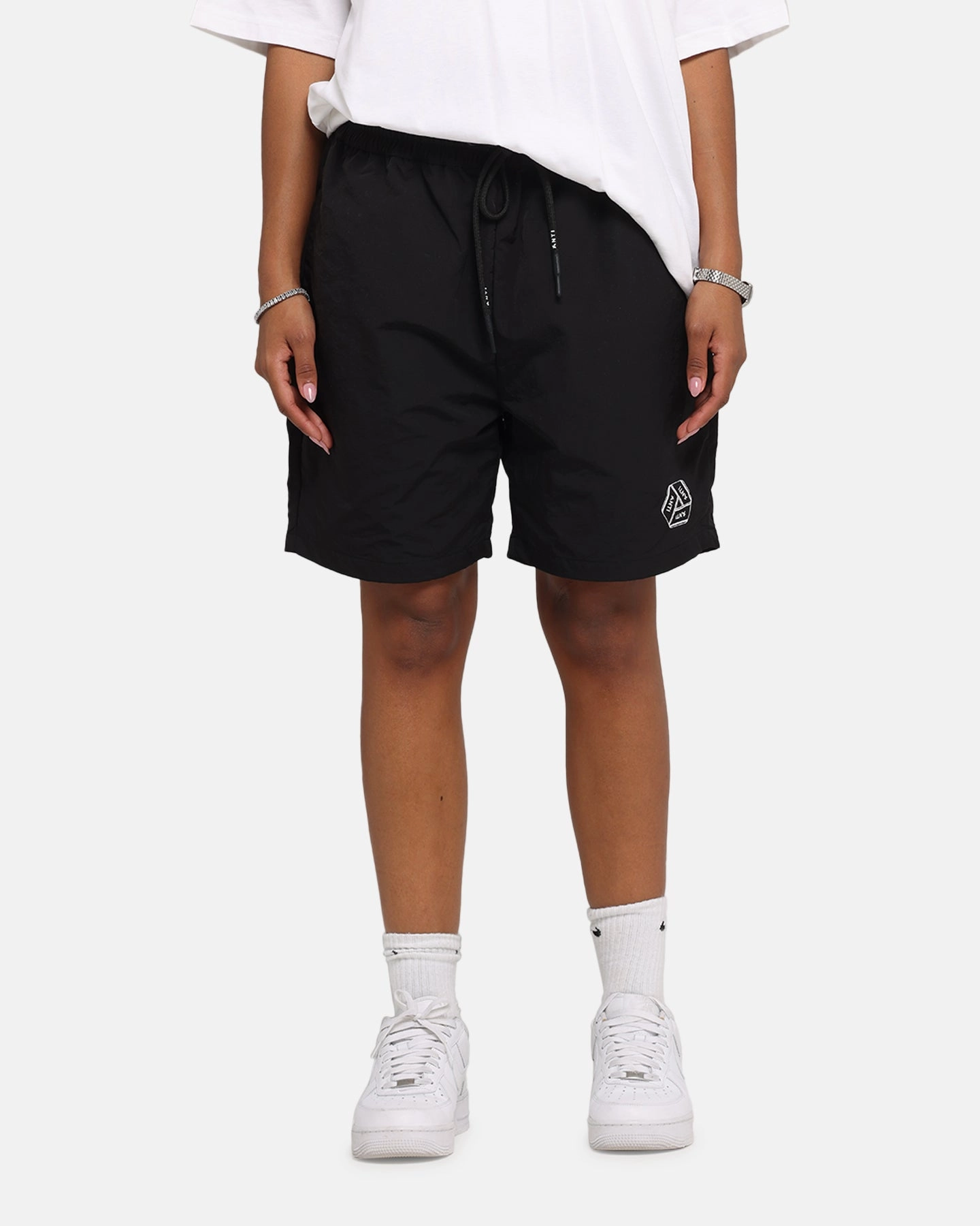 sustainable product The Anti Order Reverse Logo Nylon Shorts Black