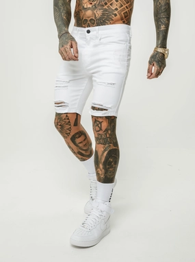 Saint Morta Thrashed Shorts White Modern Aesthetic sports event