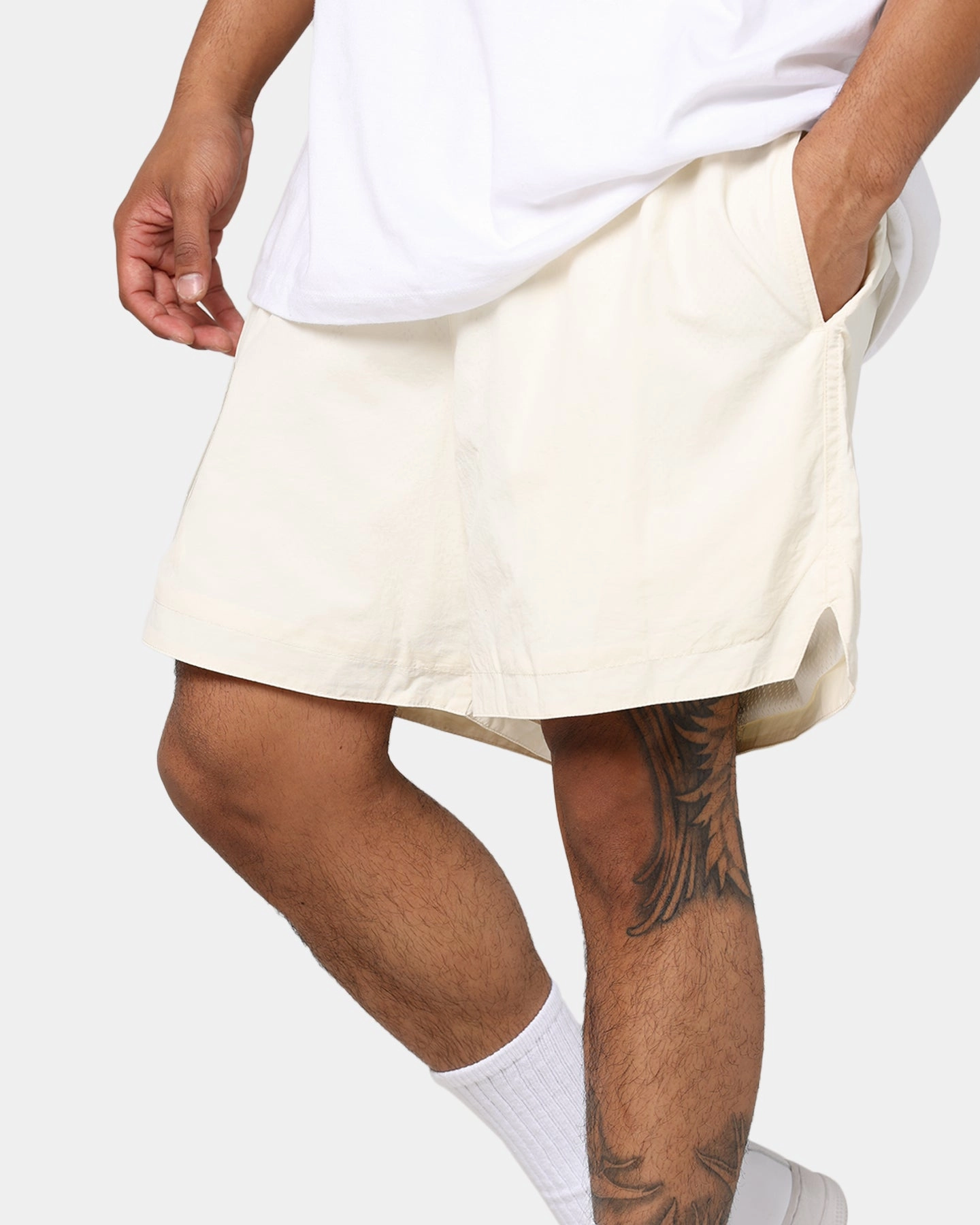 Pro Standard Las Vegas Raiders Neutral 2.0 Shorts Eggshell Contoured Cuff Design Water Resistant Finish