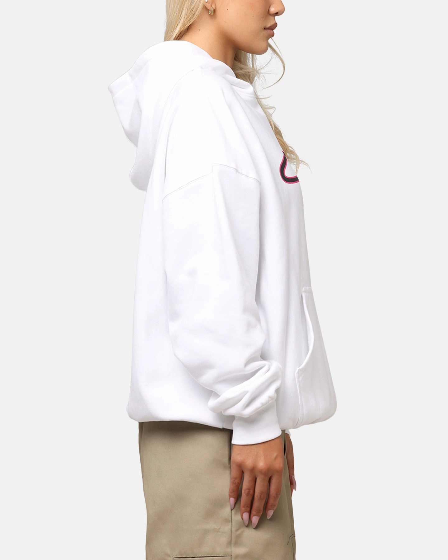 Mountain Double Stitched Construction Carre Race Script Hoodie White