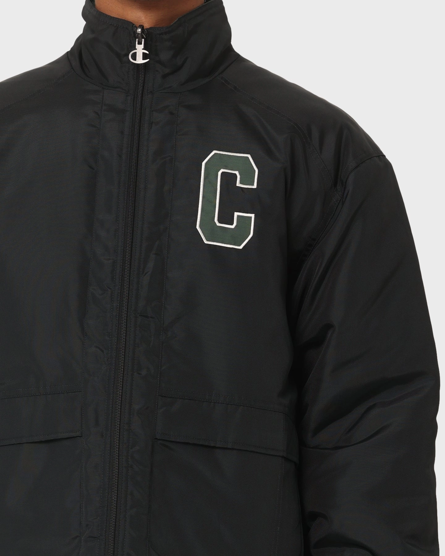 Champion LFS Parker Puffer Jacket Black Modular Attachment Points Secure Storage