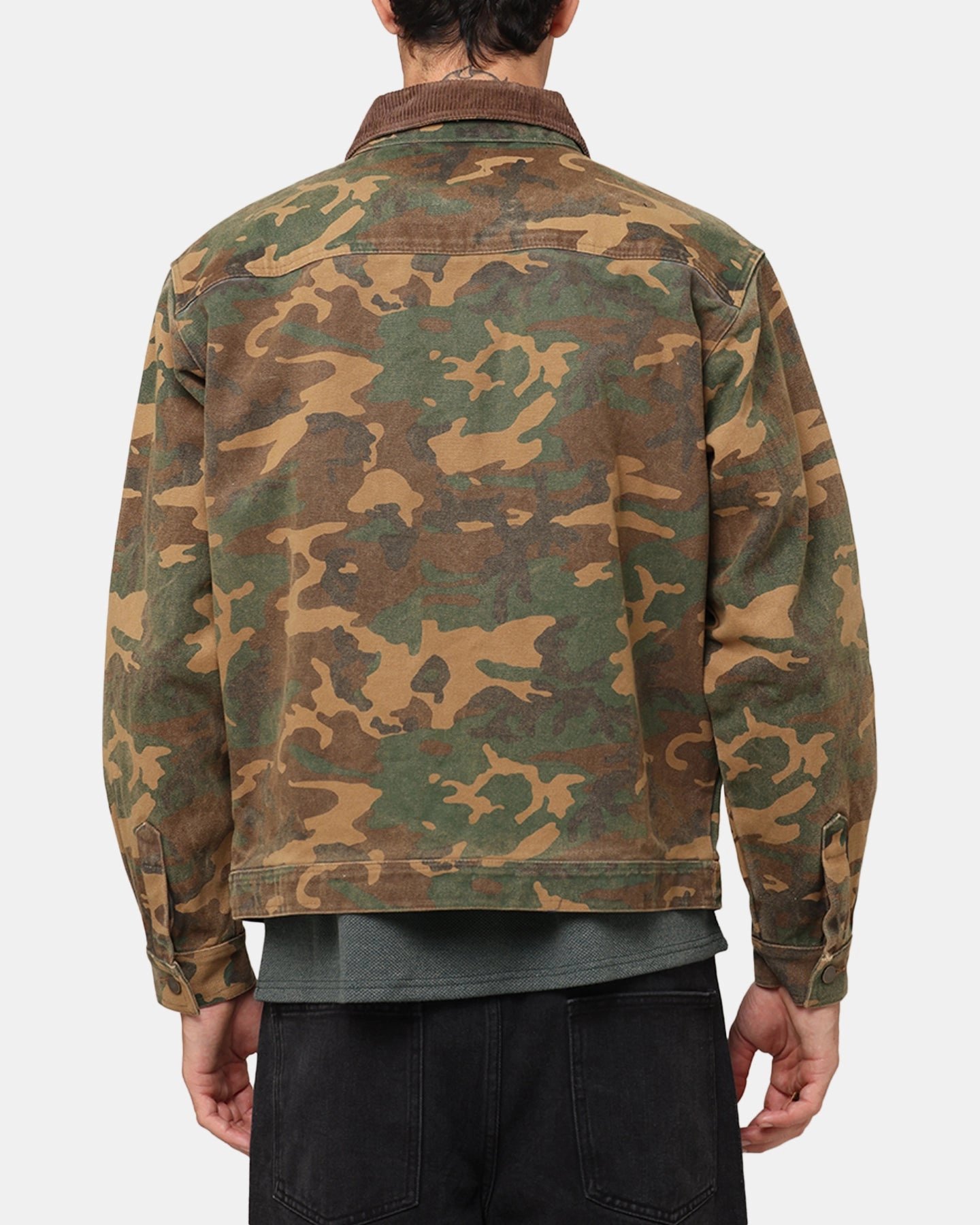 bus ride Poise XXIII Camo Cargo Jacket Washed Green Camo