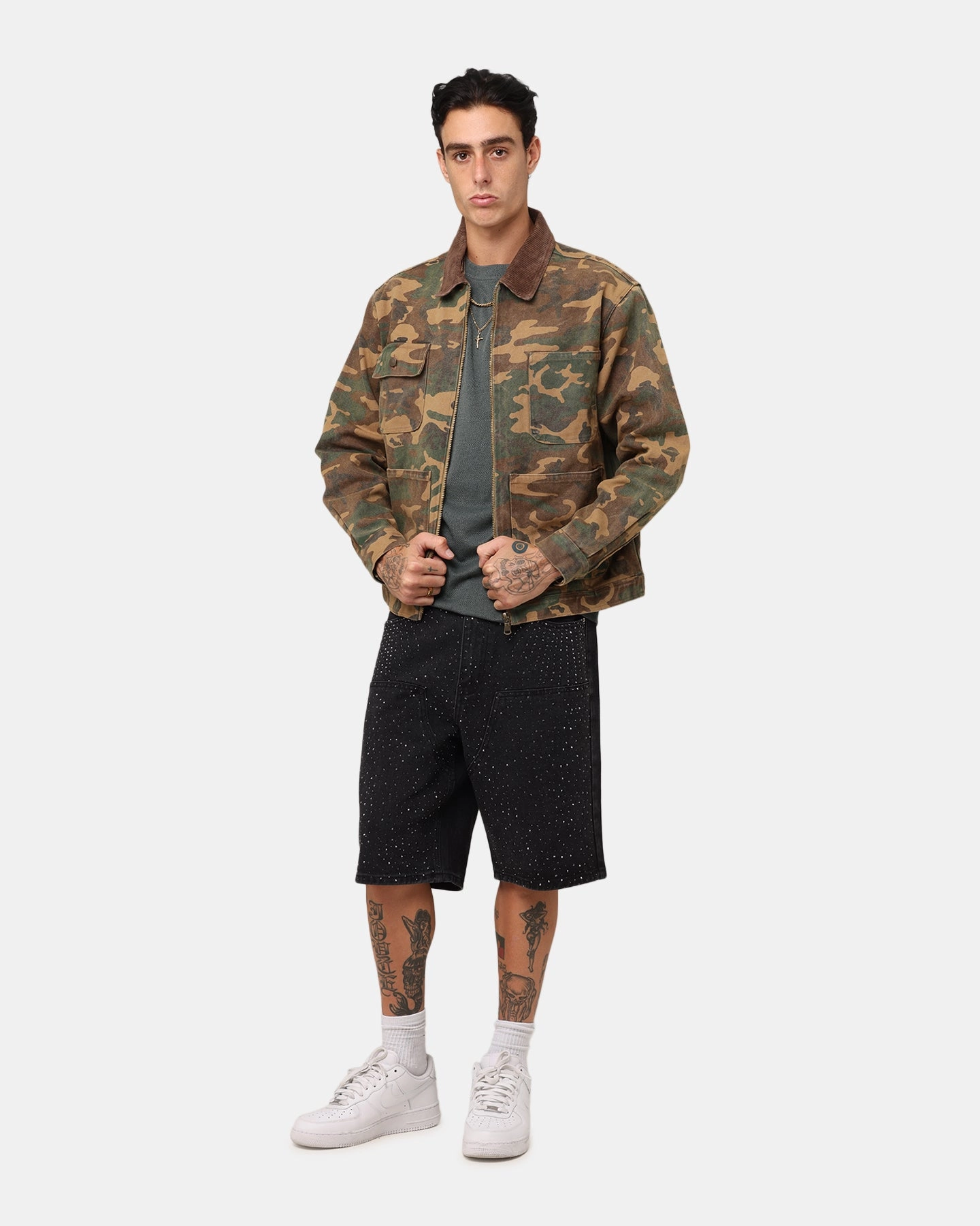starlight XXIII Camo Cargo Jacket Washed Green Camo