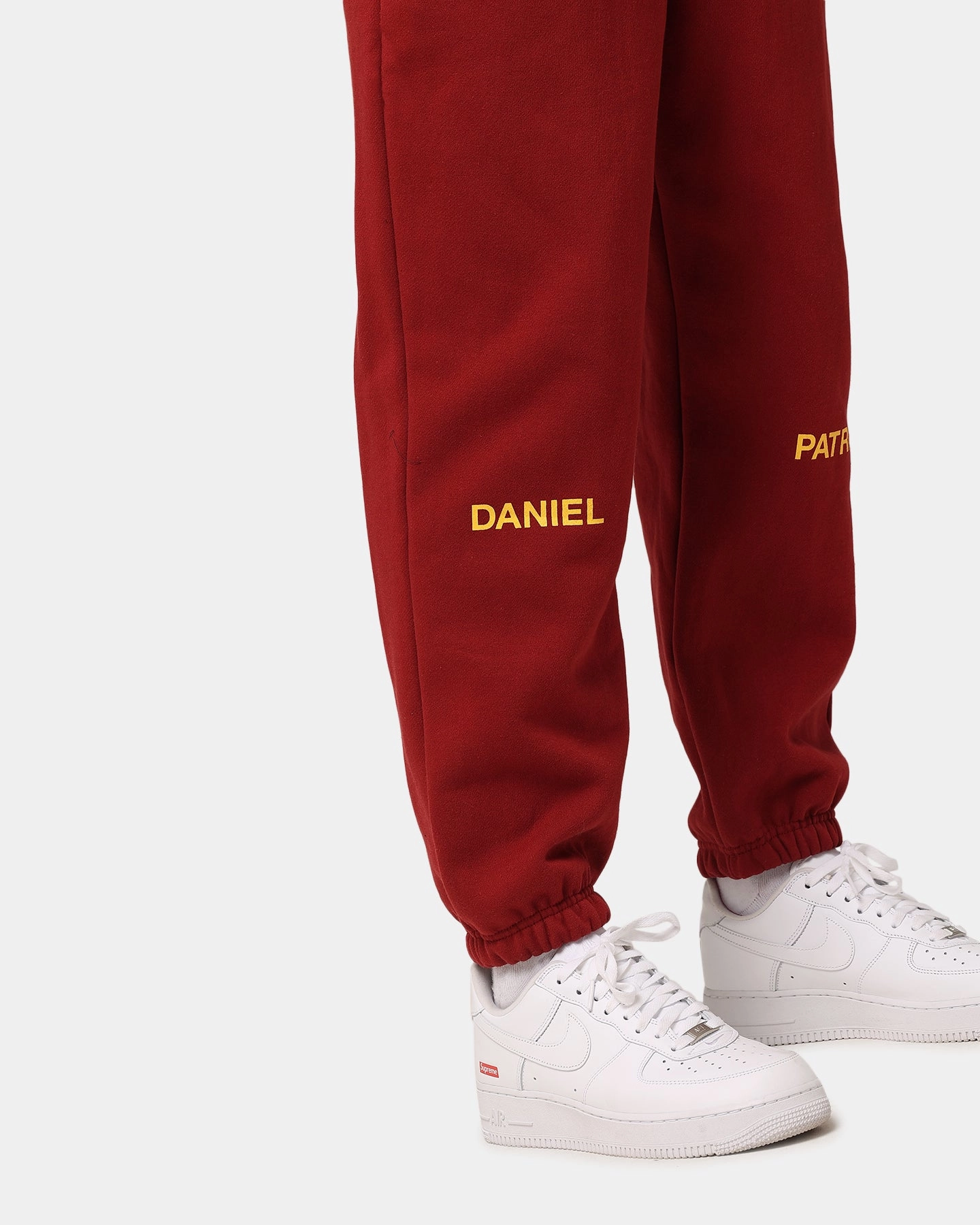 Secure Cuff Design Daniel Patrick Surplus Logo Sweatpants Maroon/Yellow